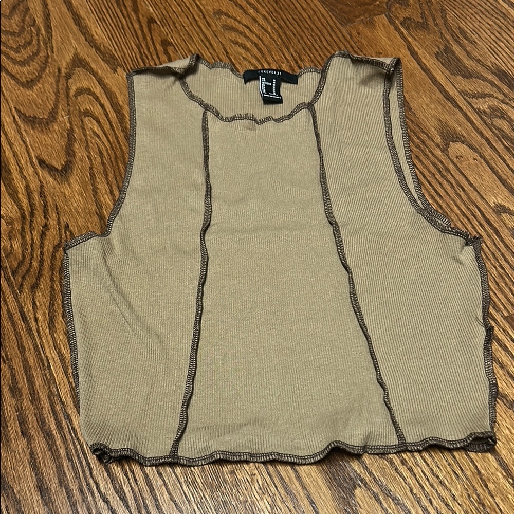 Forever 21 Brown Fitted Crop Tank Top🌿